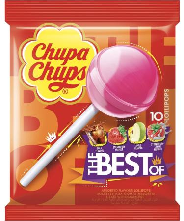 Chupa Chups Lollipops Bulk Sweets The Best Iconic Flavours Strawberry Apple Cola - Perfect for Party Bag Sweets Sharing Lollies - Lollies Sweet Bulk Mix for Kids & Adults 3x10 pack + Cheeroo Magnet - Buy Online on GoSupps.com