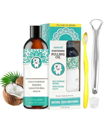 Adult mouthwash 237 ml natural alcohol-free gum cleaner with tongue scraper and toothbrush for oral hygiene | for the health and repair of dry teeth