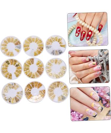 minkissy 54 Boxes Nail Art Accessories Gold Glitter Metal Nail Art Nail Stickers Punk Stickers False Nail Manicure Charm Nail Charm Decals Nail Jewelry Disc Plastic White Rivet - Buy Online on GoSupps.com