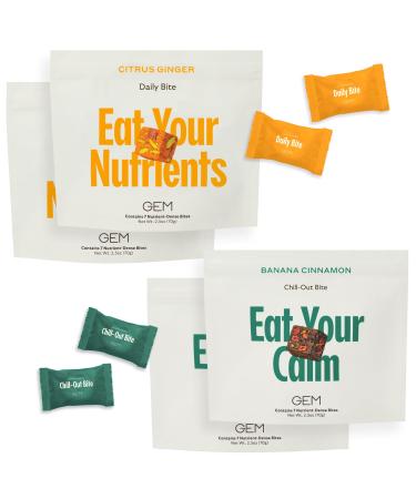 GEM Cognition Bundle - Natural Brain Health Supplement for Focus Memory Stress Support & Relaxation | with B-Vitamins Magnesium Turmeric & Adaptogens | Plant-Based Whole Food Vitamins Vegan