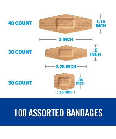 Nexcare DUO Bandages Flexible Fabric 100 count - Strong Hold for Summer Activities - Pain Free Removal - Assorted Sizes - Buy Online on GoSupps.com