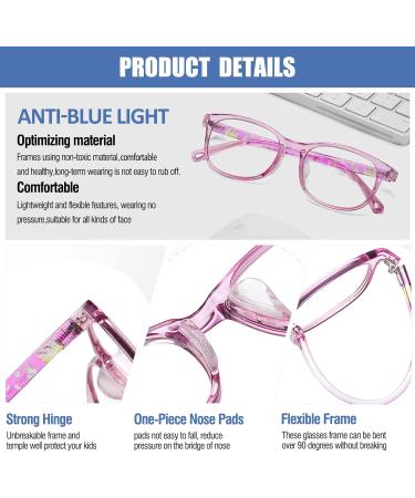 DUCO Blue Light Glasses for Kids - Anti-Bluelight & UV Protection for Ages 6-10 - Stylish Gaming Glasses in Pink - Buy Online on GoSupps.com