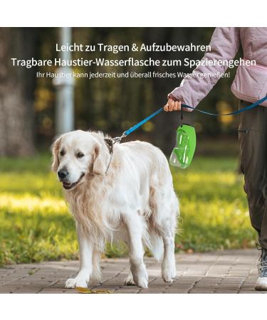 Buy Large 24oz Dog Water Bottle - Portable Puppy Travel Bowl | Safe Spout Design for All Breeds - Green - Buy Online on GoSupps.com