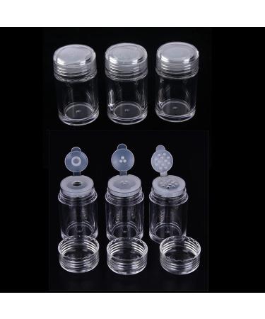 6 Pieces 10ml Mini Refillable Empty Loose Powder Bottles - Travel Cosmetic Containers for Glitter & Eyeshadow - Buy Online on GoSupps.com