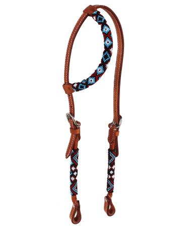 PRORIDER Horse Show Bridle Western Leather Headstall One Ear 79110HA