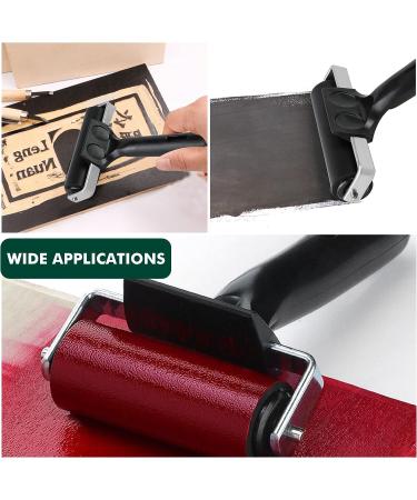 Lydia's Deal 4-Inch Black Rubber Roller Brayer for Printmaking, Crafting, Printing, Inking, and Stamping | Ink Roller Tool - Buy Online on GoSupps.com