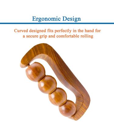 Hathkaam Rosewood Handheld Massage Roller - 7 Inch Full Body Pain Relief Therapy - Buy Online on GoSupps.com
