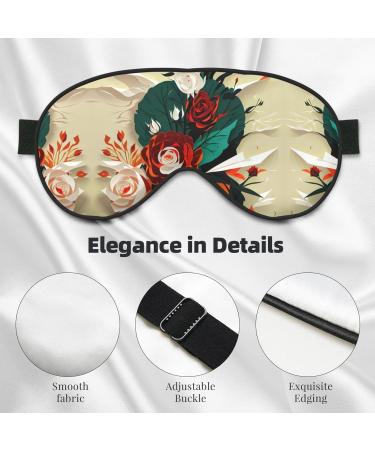 Luxury Red Rose Floral Double-Sided Sleep Eye Mask | Soft Blindfold with Adjustable Strap | Light Blocking for Restful Sleep - Buy Online on GoSupps.com
