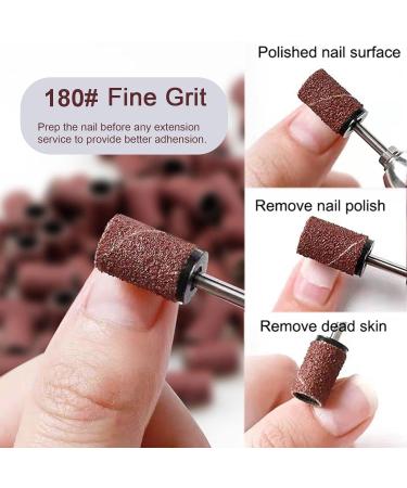 Yoezuo 100 Pcs Nail Sanding Bands Grit Nail Art Sanding Bands 180 Grit Nail Files with 2 Pcs Nail Drill Bits for Electric Nail Files Nail Drill Machine Manicure Pedicure 180" - Buy Online on GoSupps.com