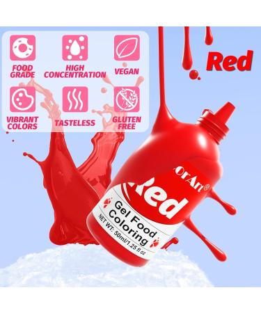 Gel Food Colouring - 50ml Paste Food Coloring Vibrant Food Dye for Slime Tasteless Concentrated Food Colouring Gel for Baking Icing Cake Decorating Frosting Easter Egg (Red) - Buy Online on GoSupps.com