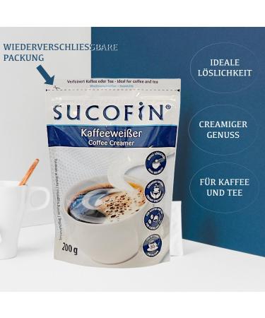 Sucrofin Coffee White Powder 10x200g - Easily Soluble Ideal for Coffee & Tea 800 Cups Milk Powder Replacement - Buy Online on GoSupps.com