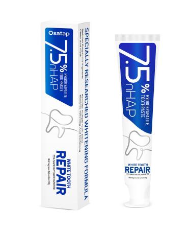 Hydroxyapatite Toothpaste 7.5% Nano Hydroxyapatite, Fluoride-Free Whitening, Remineralizing & Sensitive Enamel Care, Fresh Mint for Daily Oral Health 4.23 Ounce (Pack of 1)