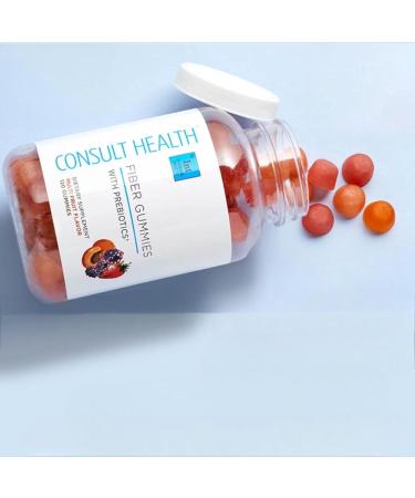 Consult Health Fiber Supplement Gummies - Sugar Free Multi Fruit Flavor - 6g Prebiotic Plant Based Fiber Blend - 120 Count - Buy Online on GoSupps.com