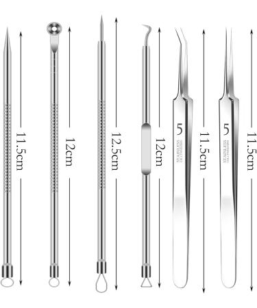 Blackhead Remover Tool 6 Piece Stainless Steel Black Head Revomer with Transparent Box Black Head Tool Remove for Blackheads Acne Milia and Other Skin Impurities - Buy Online on GoSupps.com