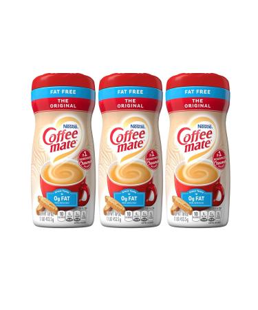 Nestle Coffee mate Original Fat Free Powdered Coffee Creamer | Smooth and Rich | Easy to Pour | 3 x 453g
