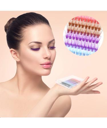 KISSBUTY 14mm Colored Lash Clusters - DIY Individual Eyelash Extensions in 5 Mixed Colors - Buy Online on GoSupps.com