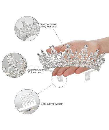Silver Crystal Tiaras and Crowns with Comb for Women - Perfect for Bridal, Prom, and Special Occasions - Buy Online on GoSupps.com