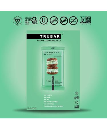 TRUBAR Vegan Protein Bar - It’s Mint to Be Chip | Gluten Free 12G Protein Dairy-Free & Plant-Based Snack | 12 CT - Healthy On-The-Go Treats - Buy Online on GoSupps.com