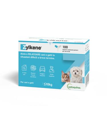 Zylkene Complementary food | Cats and Dogs up to 10 kg | Relaxing for uncomfortable situations | 100 capsules of 75 mg