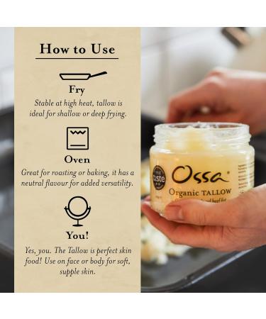 Ossa Organic Tallow 265g | Grassfed British Beef Fat | Organic & Keto Friendly - Buy Online on GoSupps.com