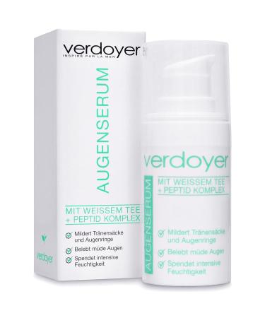 Verdoy Eye Serum for Dark Circles & Wrinkles - Anti-Fold Smoothing Eye Care with White Tea & Peptides - Made in Germany - Buy Online on GoSupps.com