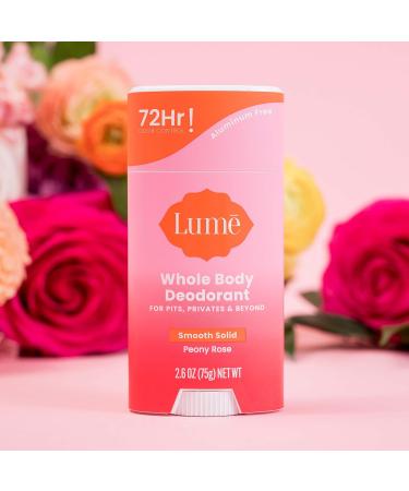 Lume Whole Body Deodorant - Smooth Solid Stick - 72 Hour Odor Control - Aluminum Free Baking Soda Free and Skin Loving - 2.6 Ounce (Pack of 3) (Peony Rose) Peony Rose 2.6 Ounce (Pack of 3) - Buy Online on GoSupps.com
