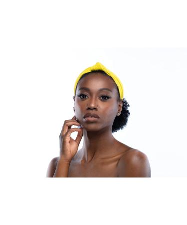 Dunslit 3-Pack Top Knot Headbands - Yellow, Orange, Blue - Women's Stretch Head Wraps with Satin Lining - Buy Online on GoSupps.com