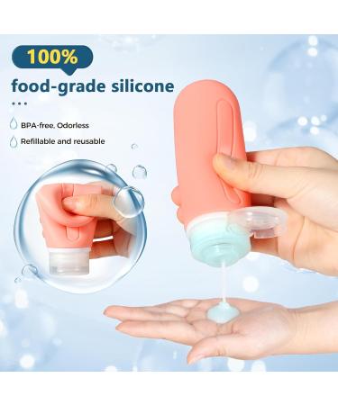 Travel Bottles Set - Diboniur 4-Piece Silicone Travel Containers (89ml) for Shampoo Cream Liquids & Lotion - Perfect for International Travel - Yellow - Buy Online on GoSupps.com