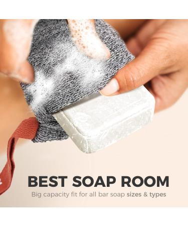 ZOMCHI Premium Soap Pouch and Saver Pocket Set for Shower - Exfoliating Body Scrubber Sponge for Deep Exfoliation - Ideal Bar Soap Companion - Buy Online on GoSupps.com