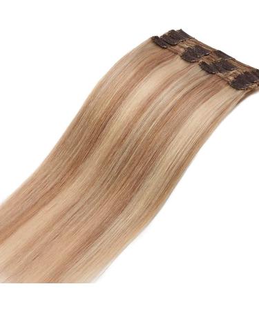 Real Hair Clip-In Extensions - 8pcs Thick Double Dilter 18 Clips | 30cm 115g #18/613 Light Ash Blonde/White Blonde - Buy Online on GoSupps.com