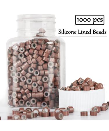 NIACONN 1000Pcs 5mm Silicone Lined MicroLink Beads for Hair Extensions - Brown - Buy Online on GoSupps.com