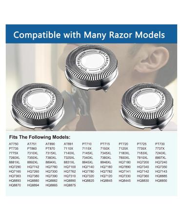 HQ8 Replacement Heads for Philips Electric Shavers | Compatible with Norelco Aquatec HQ8 Series | 6-Pack Razor Blades Upgrade - Buy Online on GoSupps.com