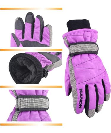 TRIWONDER Children's Ski Gloves - Thermal Fleece Warm Winter Gloves for Boys & Girls A - Purple S (6-7 Years) - Buy Online on GoSupps.com