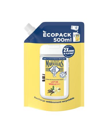 Le Petit Marseillais Le Petit Marseillais | Extra Soft Shower Cream Refill Organic Vanilla Milk (ecopack of 500 ml) 92% ingredients of natural o