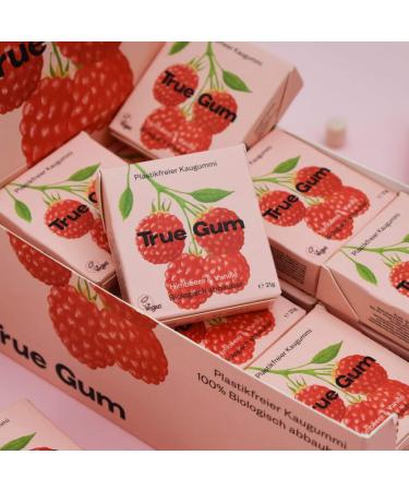  True Gum True Gum - Plastic-free eraser - Raspberry & Vanilla - 24 x 21g - 100% biodegradable - Buy Online on GoSupps.com