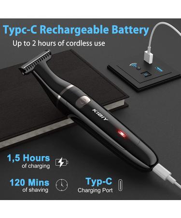 Kibiy Groin Trimmer for Men - Rechargeable IPX7 Waterproof Body Hair Trimmer with Trimming Combs and Wet/Dry Electric Razor - Buy Online on GoSupps.com