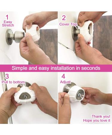Non-Slip Door Knob Cover Grips for Arthritis & Senior Living - 4 Pack (White Tylo) - Buy Online on GoSupps.com