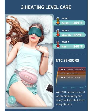 Slimpal Cordless Heating Pad with Massager - Fast Heat Wrap for Cramps & Back Pain Relief - USB Rechargeable - Pink - Buy Online on GoSupps.com