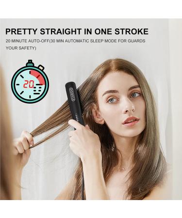 Portable Hair Straightener Brush - Ionic Comb for Quick Styling 6 Heat Settings Ideal for Travel & Home Use - Perfect Gift for Women - Buy Online on GoSupps.com