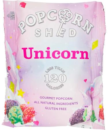 Popcorn Shed Unicorn Popcorn Snack Pack 24g Pack of 16 Multicoloured Candy Floss Caramel Popcorn Gluten Free & Natural Lunch Box & Movie Night Snacks - Buy Online on GoSupps.com