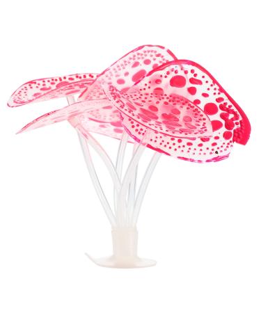VOCOSTE Silicone Glowing Aquarium Simulation Coral with Suction Cup Pink