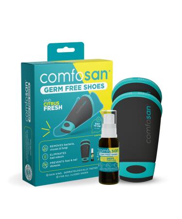 Comfosan Starter Kit |Effective odorless & shoe deodorizer |Reusable hygiene insert and 15 ml hygienic drops for stinking shoes |