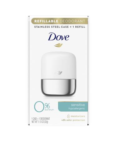 Dove Refillable Deodorant Starter Kit 0% Aluminum Sensitive Aluminum Free Deodorant 1.13 oz