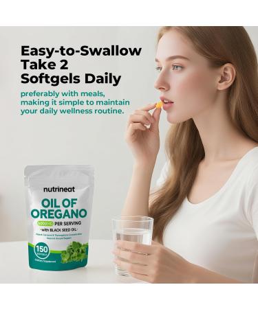NutriNeat Oil of Oregano Capsules (150 Softgels) Oregano Oil Capsules Organic Oil of Oregano with Black Seed Oil oregano oil capsules with Oregano Oil Extract Non-GMO Immune & Antioxidant Support - Buy Online on GoSupps.com