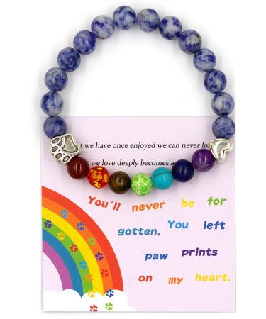 Pet Memorial Wind Chimes with Rainbow Bridge Bracelet - Sympathy Gifts for Loss of Dog or Cat - Buy Online on GoSupps.com