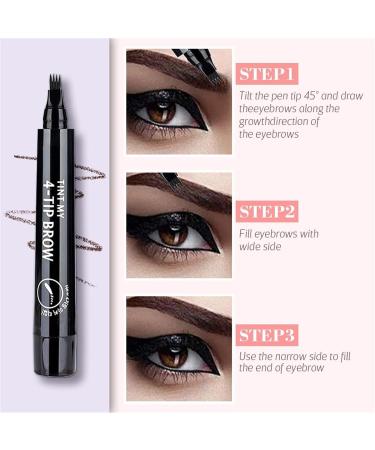Istorels Brow Pen Istorels Magical Precise Waterproof Brow Pen 4 Tip Microblade Brow Pen Long Lasting Waterproof and Smudge-Proof Natural Eyebrow Makeup (1pcs-BLACK) - Buy Online on GoSupps.com