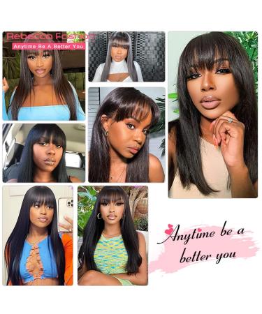 Rebecca Fashion 24 Straight Human Hair Wig with Bangs - 100% Brazilian Virgin Hair, Glueless & Natural Color 24 Inch - VICTORIA - Buy Online on GoSupps.com