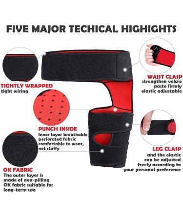 Milltrip Ace Groin Hip Brace - Adjustable Compression Wrap for Thigh Support & Pain Relief | Neoprene Black - Buy Online on GoSupps.com