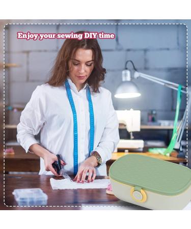 Portable Family Sewing Kit - Premium Traveler Repair Supplies Organizer Set in Green Plastic Box - DIY Sewing Accessories - Buy Online on GoSupps.com