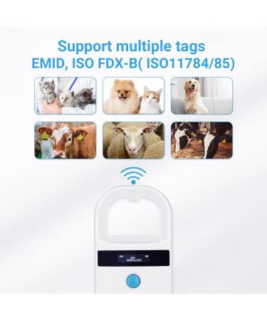 TERA PET Microchip Reader Scanner - RFID Portable Animal Chip ID Scanner for Dogs Cats Pigs | OLED Display Rechargeable Pet Tag Scanner - ISO 11784/11785 FDX-B Emid Blue Taste - Buy Online on GoSupps.com